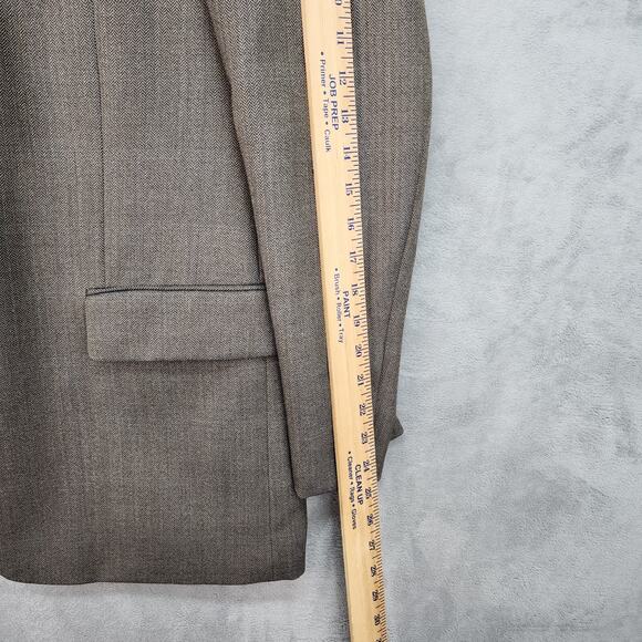 Joseph & Feiss Sport Coat Mens 42R Brown Herringbone Wool 2 Button Blazer Jacket - Picture 14 of 14